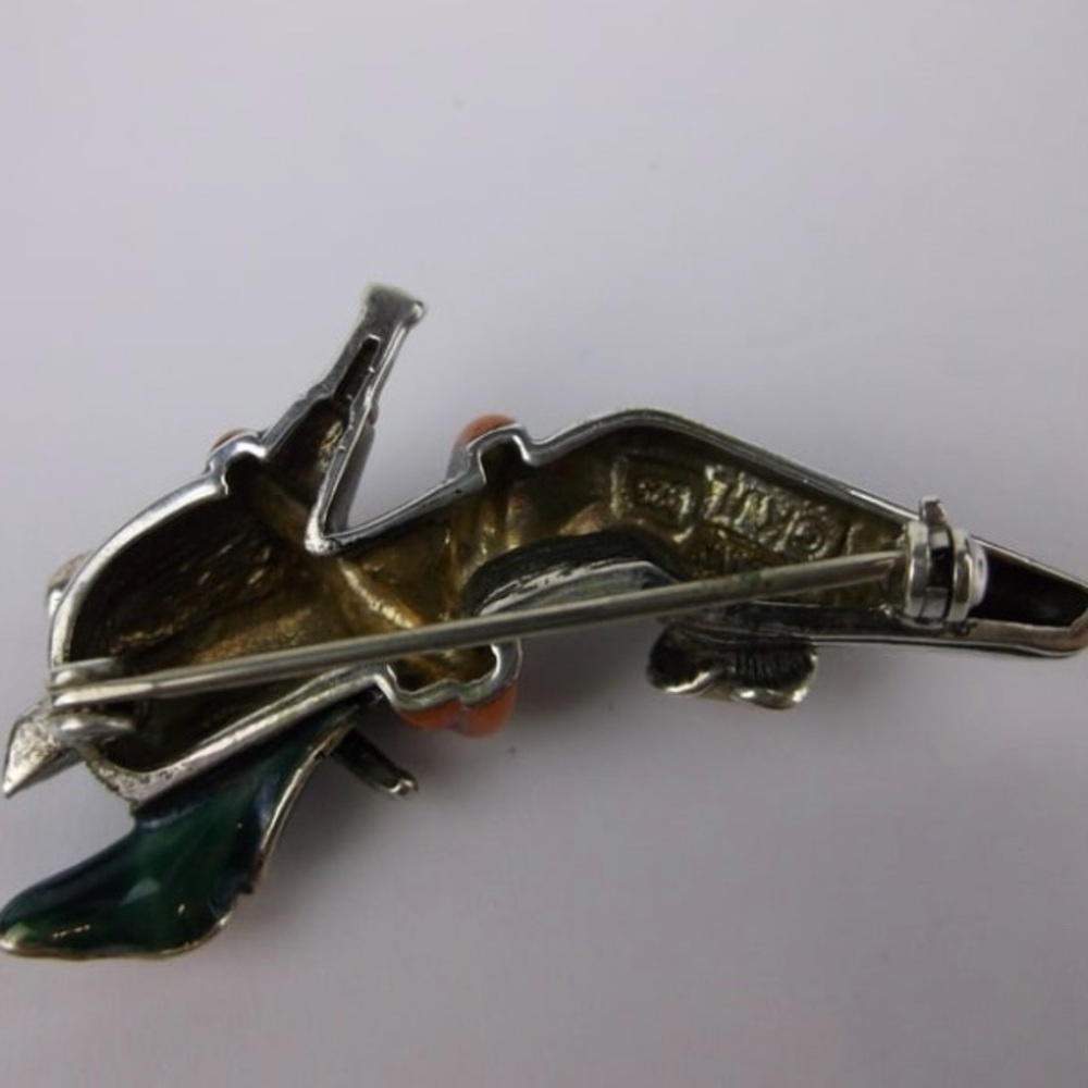 Vintage Kenneth Jay Lane Sterling Silver Heel Brooch - Picture 3 of 7